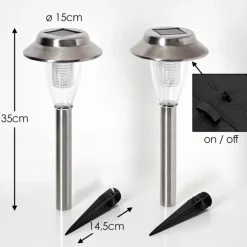 lampe solaire Rovigo LED Nickel mat, 1 lumière