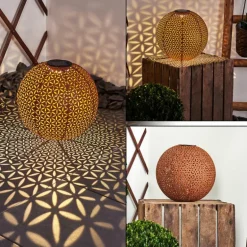 lampe solaire Samoao LED Rouille, Noir, 1 lumière