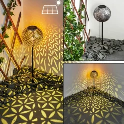 lampe solaire Samoao LED Cuivre, Noir, Argenté, 1 lumière