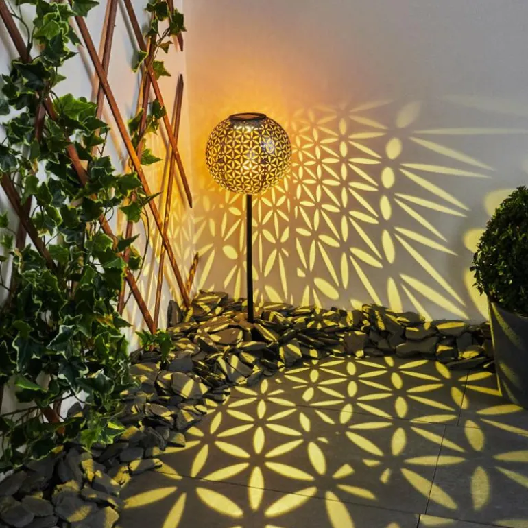 lampe solaire Samoao LED Cuivre, Noir, Argenté, 1 lumière