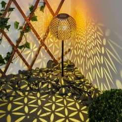 lampe solaire Samoao LED Cuivre, Noir, Argenté, 1 lumière