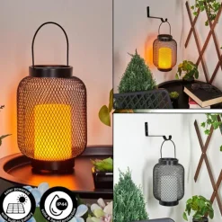 Lampe solaires Anjullan LED Noir, 1 lumière