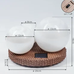 Lampe solaires Centrache LED Brun, 3 lumières