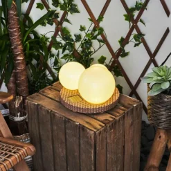 Lampe solaires Centrache LED Brun, 3 lumières