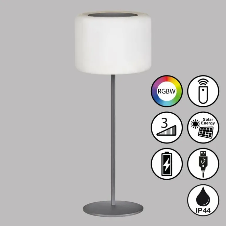 Lampe solaires FHL easy Pino LED Noir, 1 lumière, Télécommandes, Changeur de couleurs