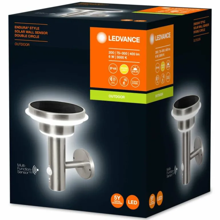 Lampe solaires LEDVANCE ENDURA® Acier inoxydable, 1 lumière, Détecteur de mouvement