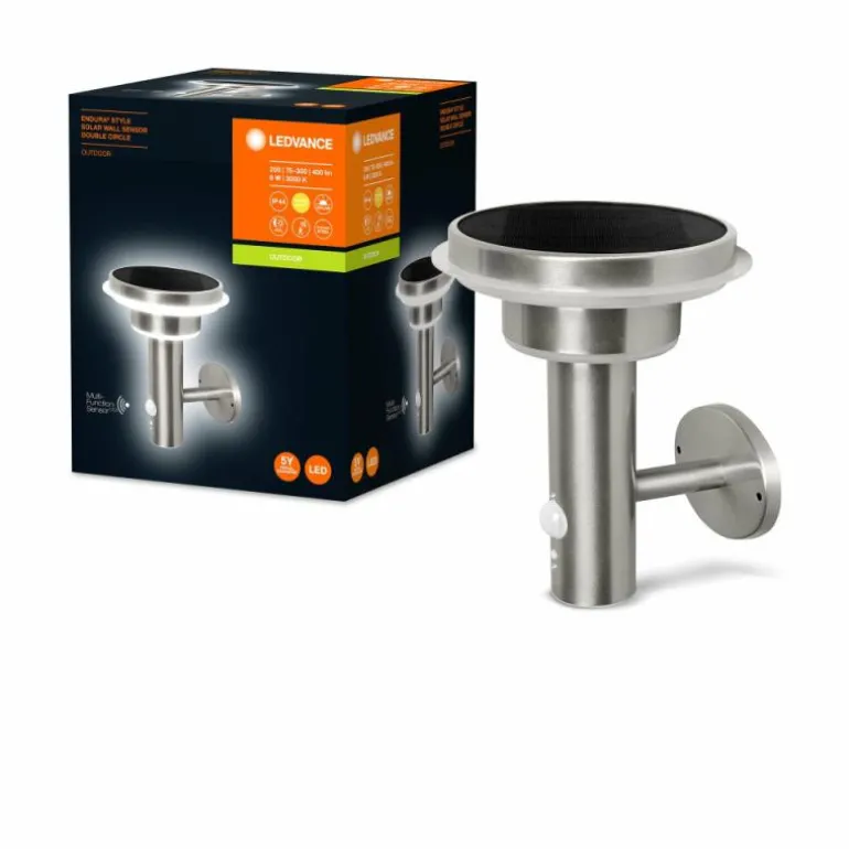 Lampe solaires LEDVANCE ENDURA® Acier inoxydable, 1 lumière, Détecteur de mouvement