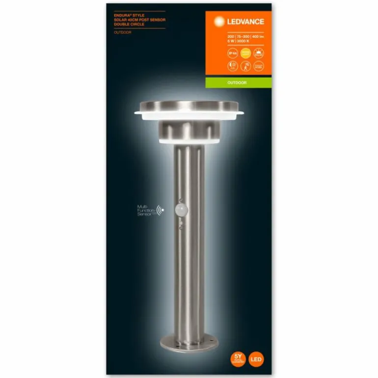 Lampe solaires LEDVANCE ENDURA® Acier inoxydable, 1 lumière, Détecteur de mouvement