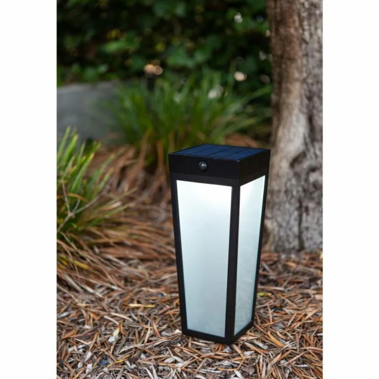 Lampe solaires Lutec Dias LED Noir, 1 lumière, Détecteur de mouvement, Changeur de couleurs