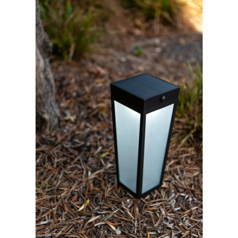 Lampe solaires Lutec Dias LED Noir, 1 lumière, Détecteur de mouvement, Changeur de couleurs