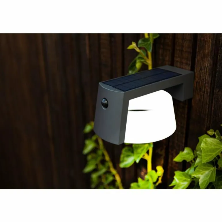 Lampe solaires Lutec Moon LED Anthracite, 1 lumière, Détecteur de mouvement