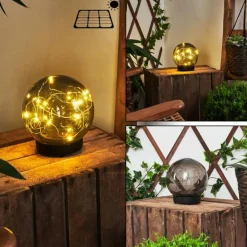 Lampe solaires Pollenca LED Noir, 20 lumières