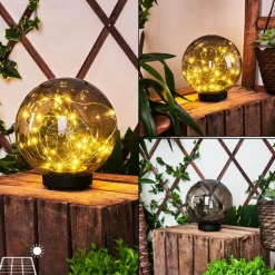 Lampe solaires Pollenca LED Noir, 30 lumières