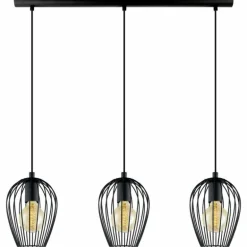 Lampe suspendue Eglo NEWTOWN Noir, 3 lumières