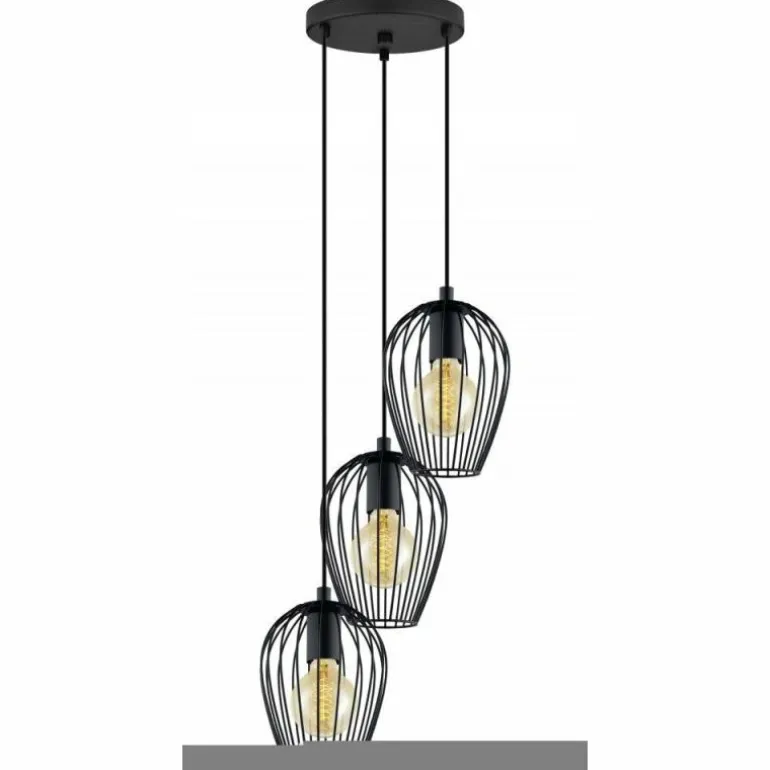 Lampe suspendue Eglo NEWTOWN Noir, 3 lumières