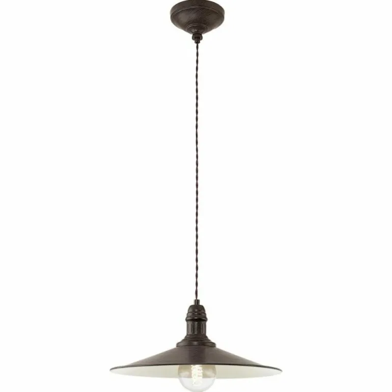 Lampe suspendue Eglo STOCKBURY Beige, Brun foncé, 1 lumière