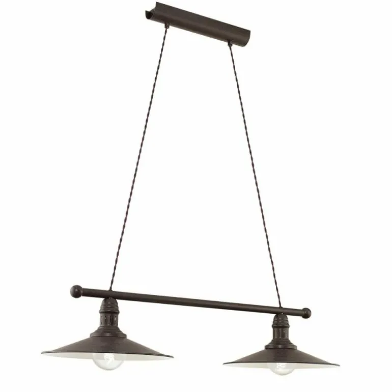 Lampe suspendue Eglo STOCKBURY Beige, Brun foncé, 2 lumières