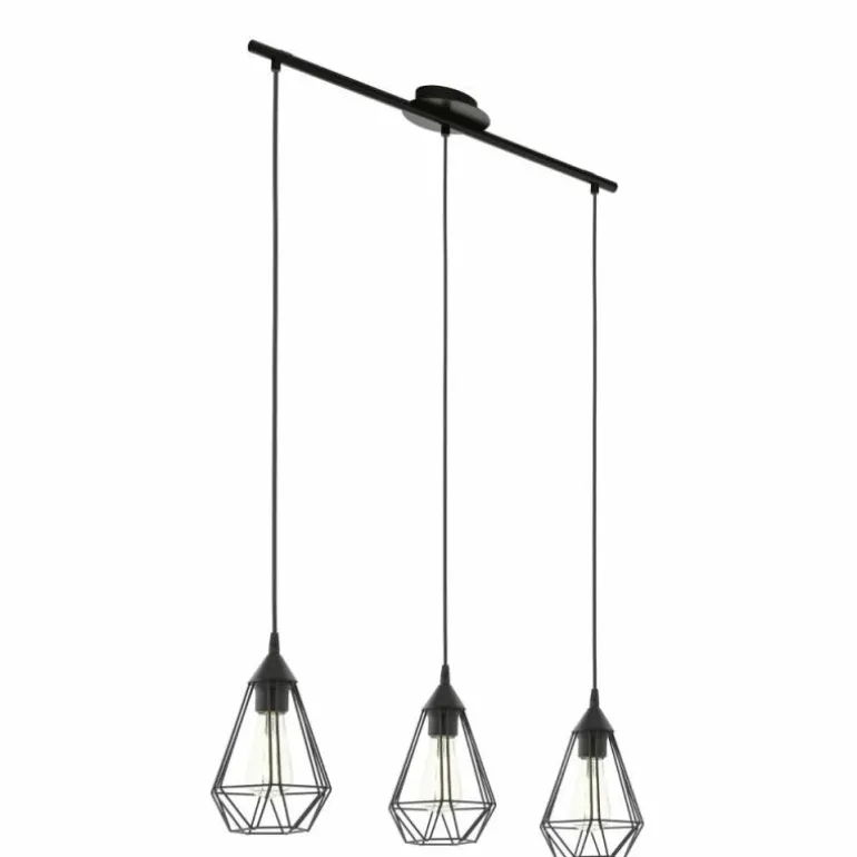 Lampe suspendue Eglo TARBES Noir, 3 lumières