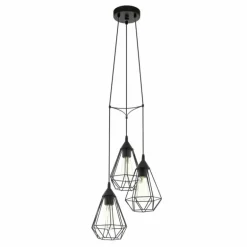 Lampe suspendue Eglo TARBES Noir, 3 lumières