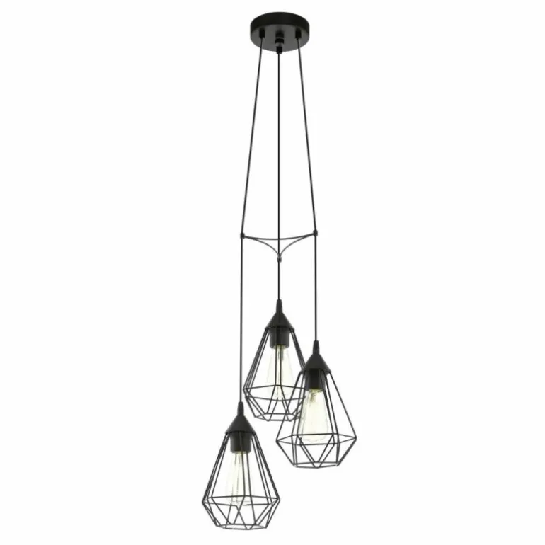 Lampe suspendue Eglo TARBES Noir, 3 lumières