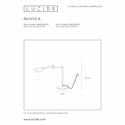 Lampes de table Lucide NUVOLA LED Chrome, 1 lumière