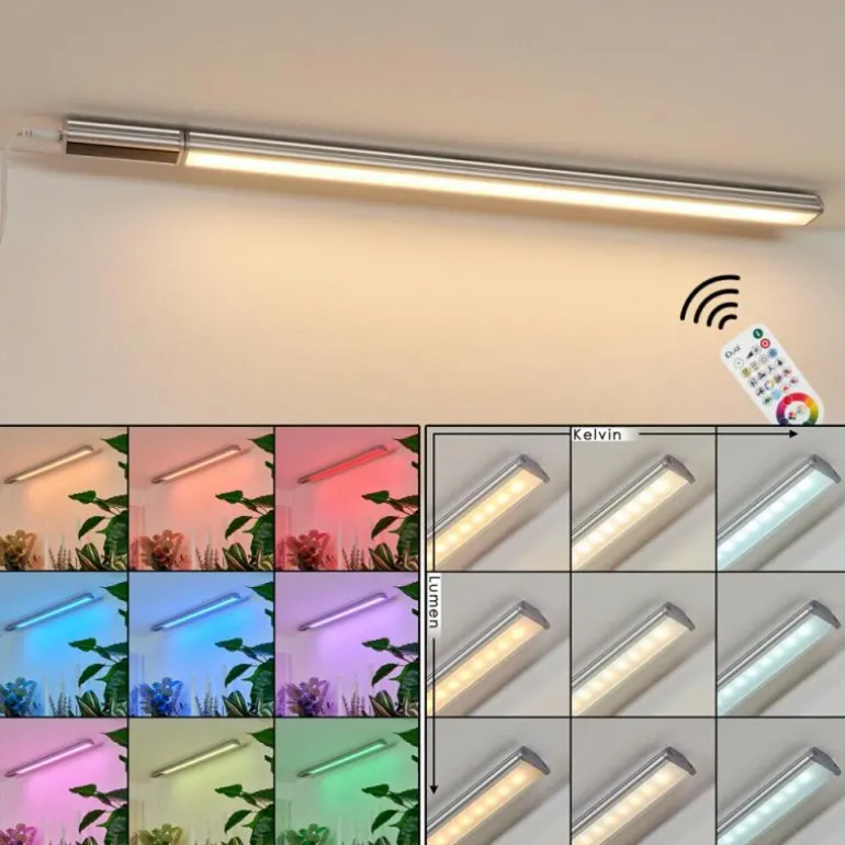 lampes pour bandeaux Raivo LED Noir, Argenté, 1 lumière, Télécommandes, Changeur de couleurs