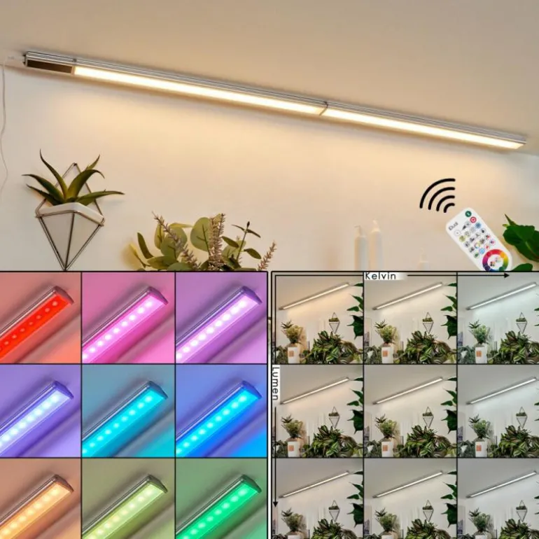 lampes pour bandeaux set x 2 Raivo LED Noir, Argenté, 2 lumières, Télécommandes, Changeur de couleurs