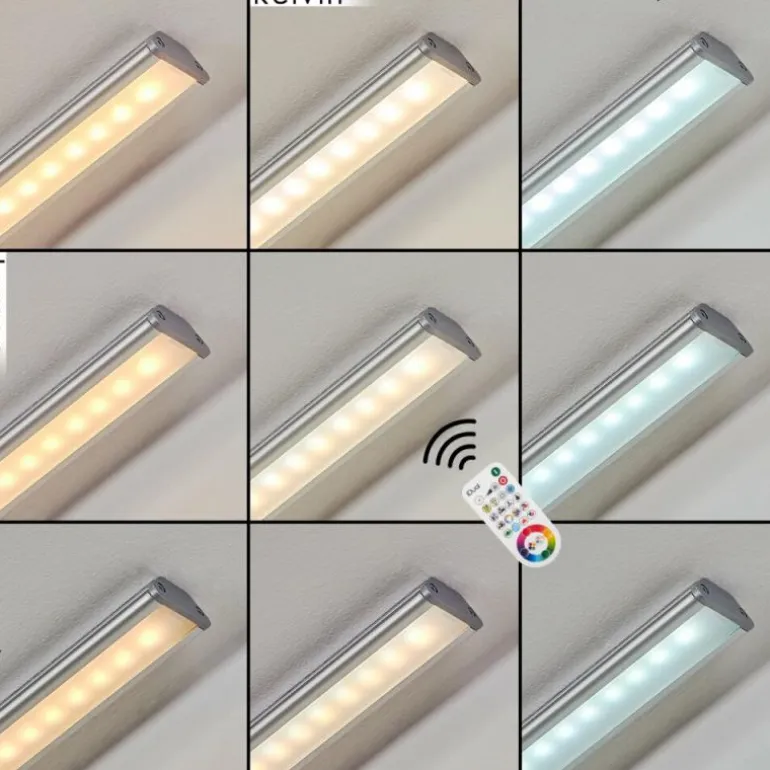 lampes pour bandeaux set x 2 Raivo LED Noir, Argenté, 2 lumières, Télécommandes, Changeur de couleurs