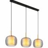 Lampigna Suspension Luminaires Globo Lighting Laiton, Noir, 3 lumières