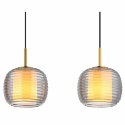 Lampigna Suspension Luminaires Globo Lighting Laiton, Noir, 3 lumières