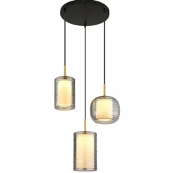 Lampigna Suspension Luminaires Globo Lighting LED Laiton, Noir, 1 lumière