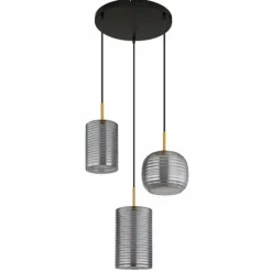 Lampigna Suspension Luminaires Globo Lighting LED Laiton, Noir, 1 lumière
