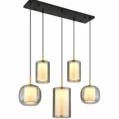 Lampigna Suspension Luminaires Globo Lighting LED Laiton, Noir, 1 lumière
