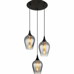 Lavus Suspension Luminaires Globo Lighting Noir, 3 lumières