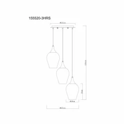 Lavus Suspension Luminaires Globo Lighting Noir, 3 lumières
