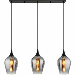 Lavus Suspension Luminaires Globo Lighting Noir, 3 lumières