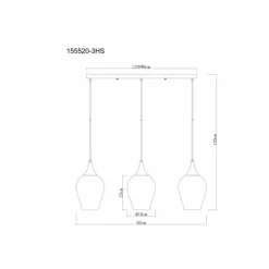 Lavus Suspension Luminaires Globo Lighting Noir, 3 lumières