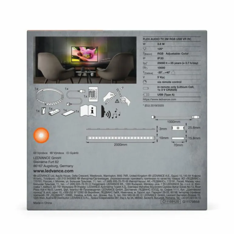 LED Bande LED Luminaires Ledvance LED Blanc, 1 lumière, Changeur de couleurs