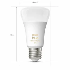 LED E27 6 Watt 2200 - 6500 Kelvin 570 Lumen Philips Hue White Ambiance