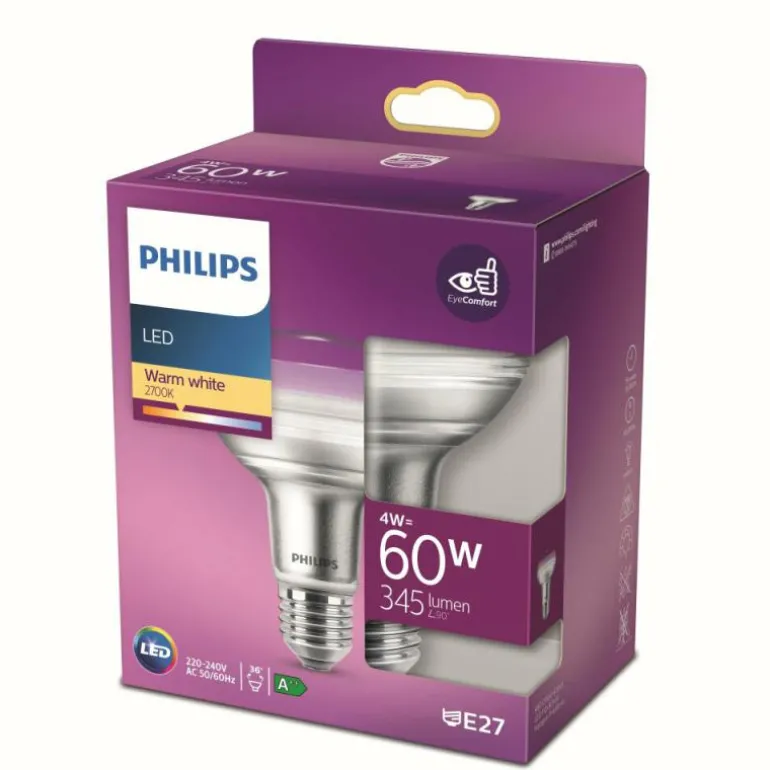 LED E27 60 Watt 2700 Kelvin 345 Lumen Philips