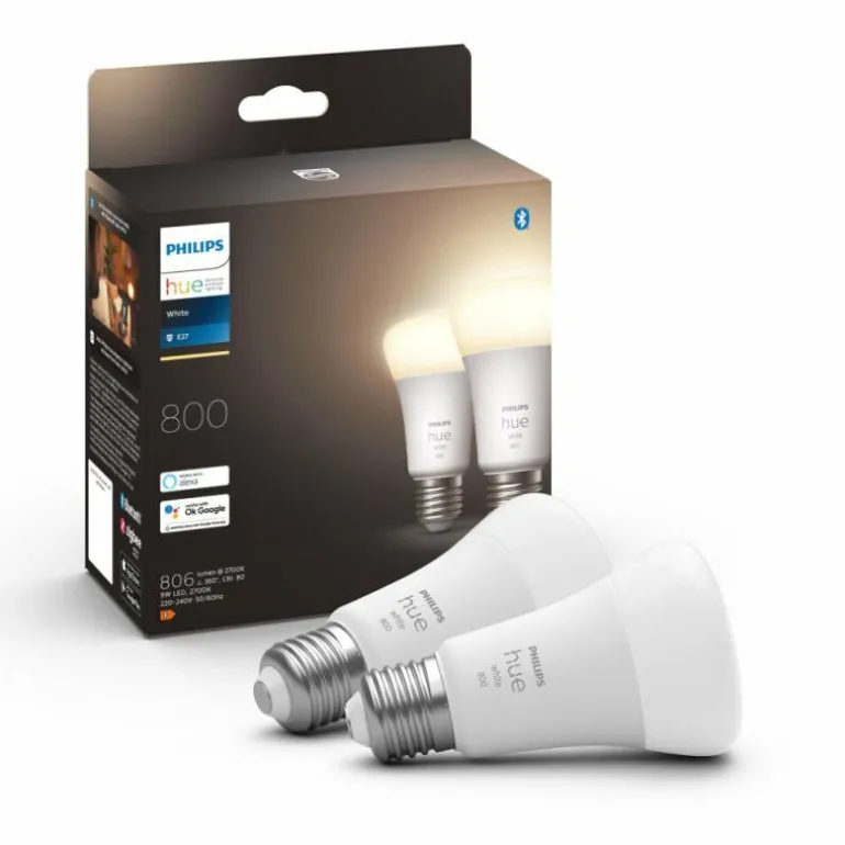 LED E27 9 Watt 2700 Kelvin 800 Lumen Philips Hue White