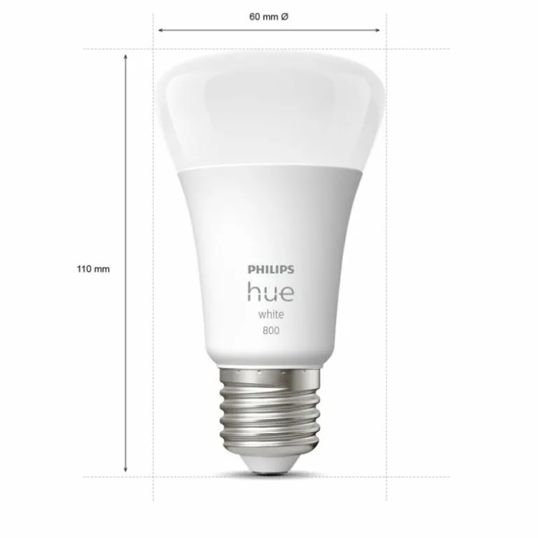 LED E27 9 Watt 2700 Kelvin 800 Lumen Philips Hue White