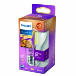 LED E27 6 Watt 2200-2700 Kelvin 810 Lumen Philips