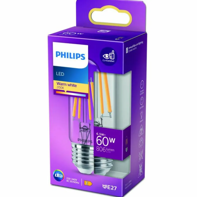 LED E27 6,5 Watt 2700 Kelvin 806 Lumen Philips