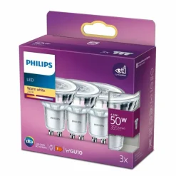 LED 3er Pack GU10 50 Watt 2700 Kelvin 355 Lumen Philips