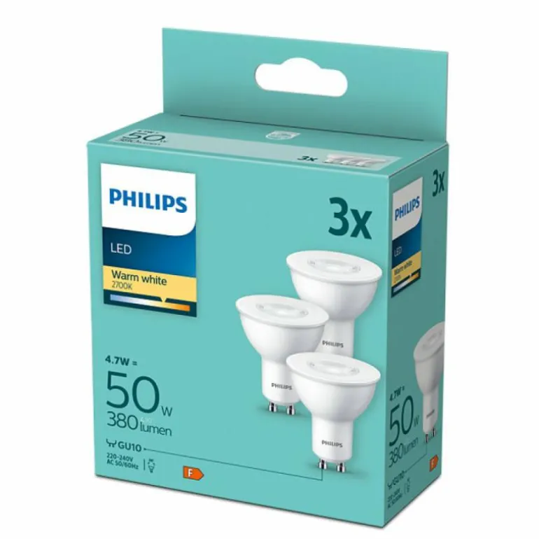 LED GU10 4,7 Watt 2700 Kelvin 400 Lumen Philips