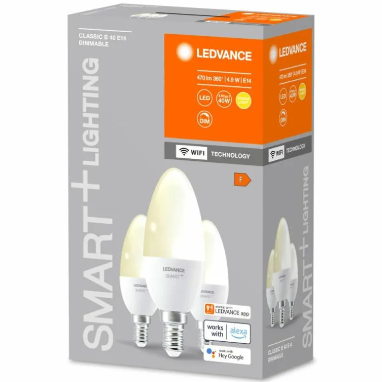 LEDVANCE SMART+ WiFi Set de 3 LED E14 4,9 watt 2700 Kelvin 470 lumen