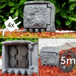 Lieksa Prises électriques d'extérieur Gris