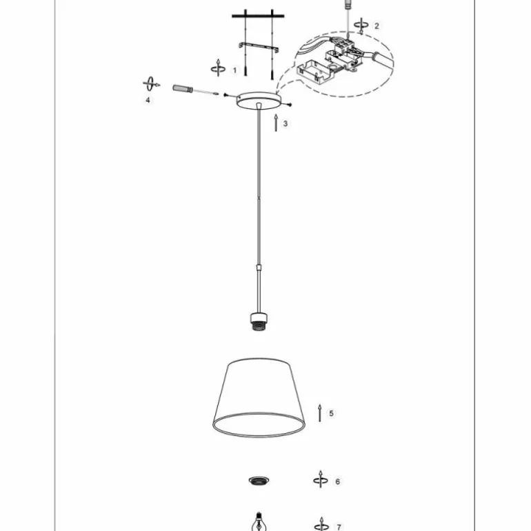 Light Suspension Luminaires Steinhauer Noir, 1 lumière