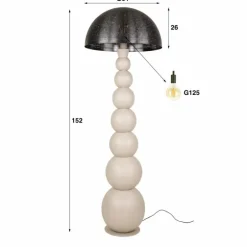 Lilleballe Lampadaire Crème, 1 lumière